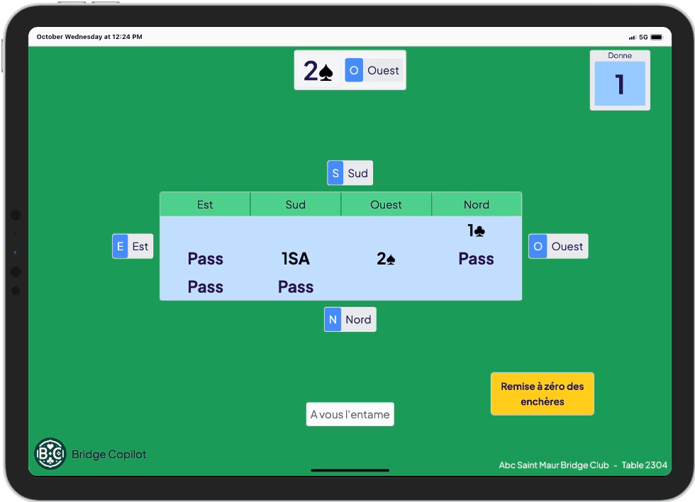 Interface d'enchères numériques